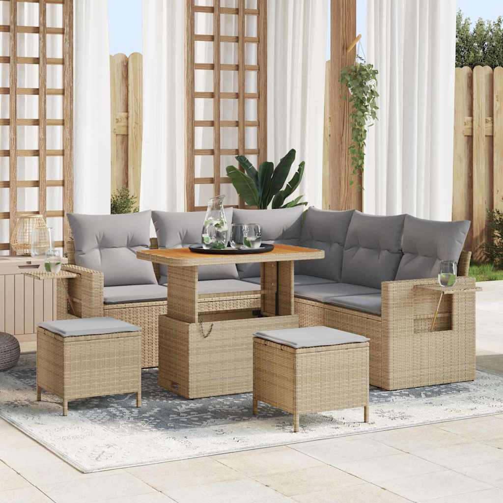 Tuinbankenset Met Kussen 9 Pcs Poly Rattan