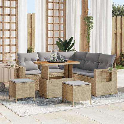 Tuinbankenset Met Kussen 9 Pcs Poly Rattan