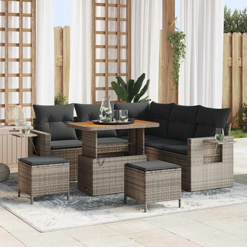 Tuinbankenset Met Kussen 9 Pcs Poly Rattan