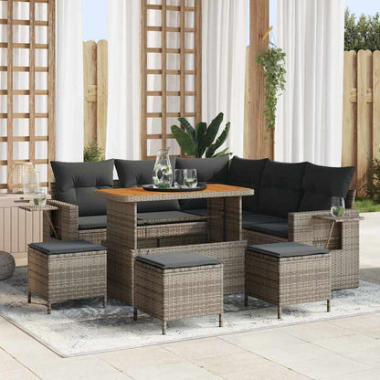Tuinbankenset Met Kussen 9 Pcs Poly Rattan