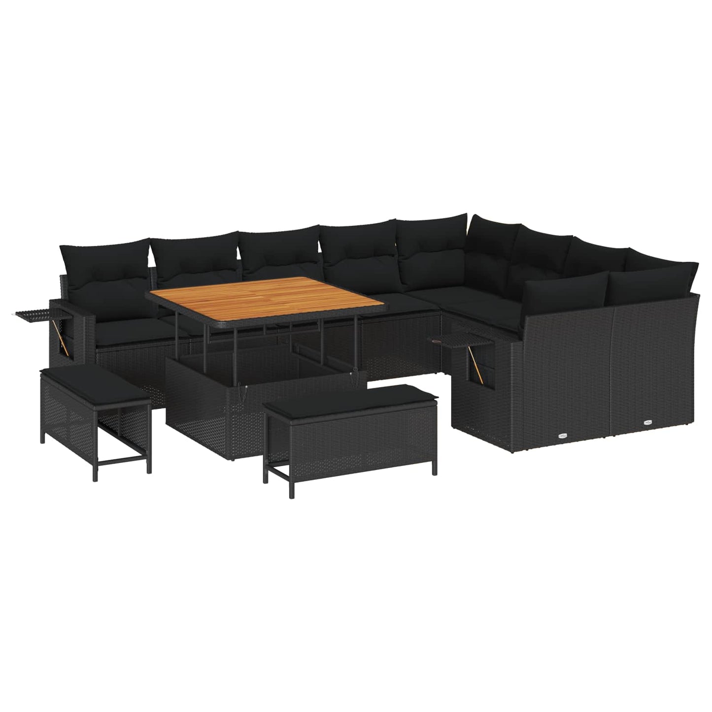 Tuinbankenset Met Kussen 13 Pcs Poly Rattan