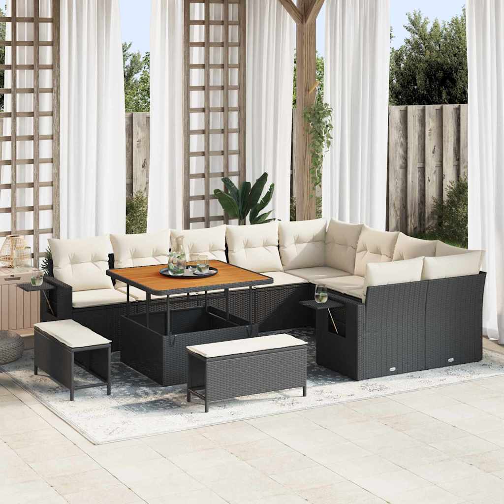 Tuinbankenset Met Kussen 13 Pcs Poly Rattan