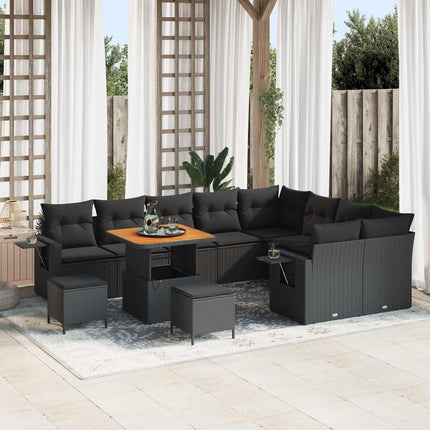 Tuinbankenset 12 Pcs En Licht Grijs Poly Rattan