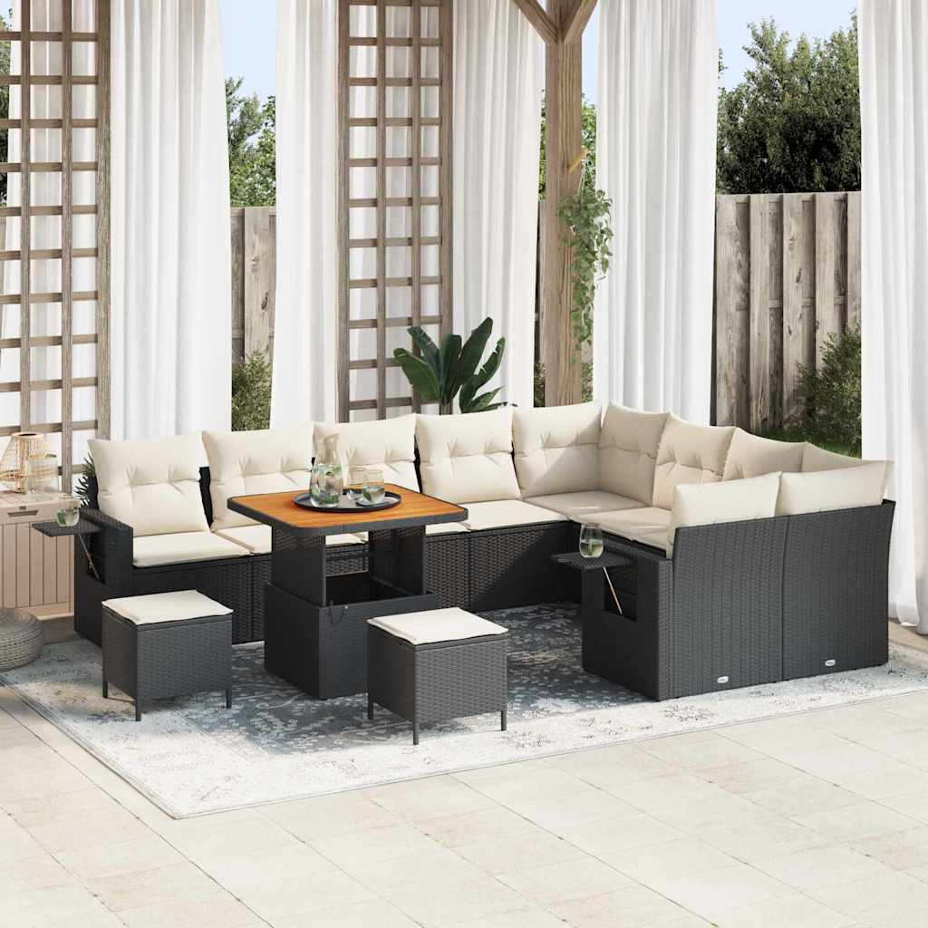 Tuinbankenset Met Kussen 13 Pcs Poly Rattan