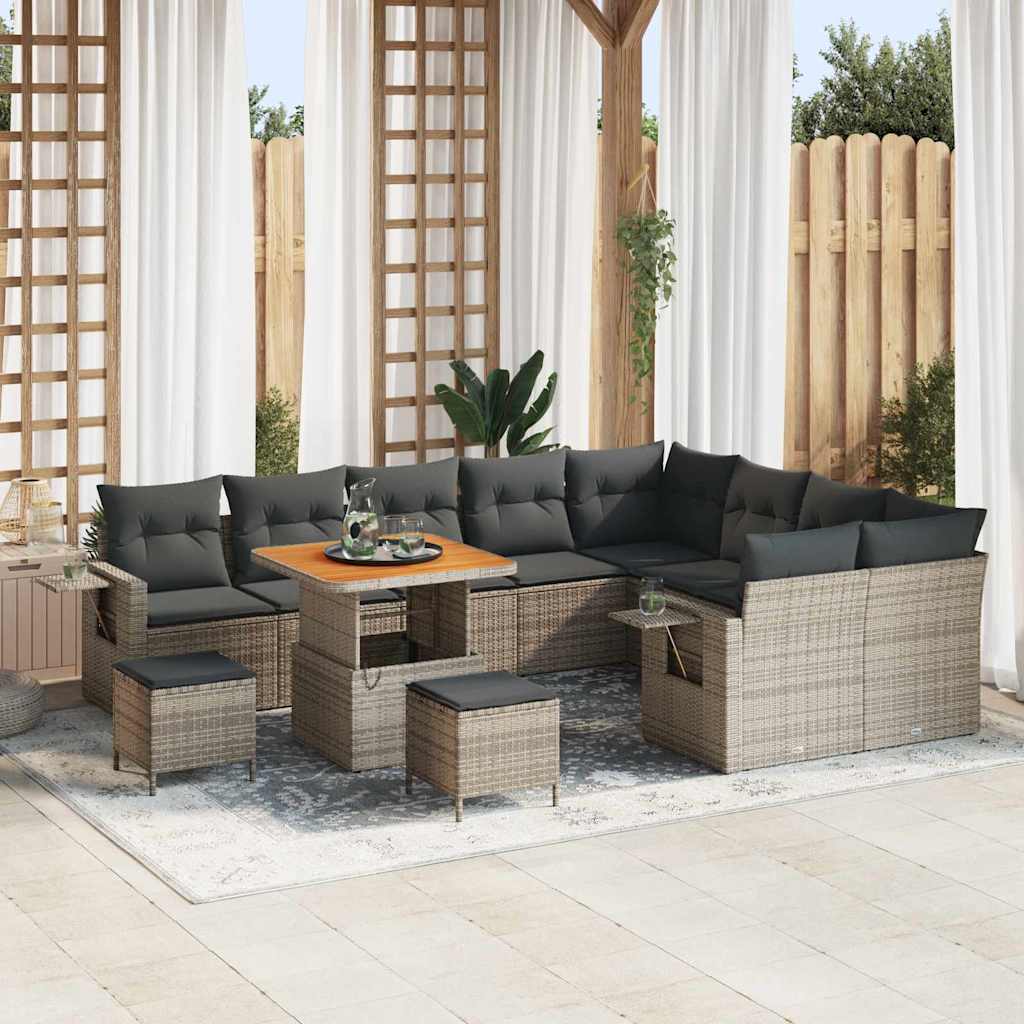 Tuinbankenset Met Kussen 13 Pcs Poly Rattan
