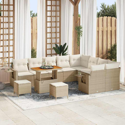 Tuinbankenset Met Kussen 13 Pcs Poly Rattan