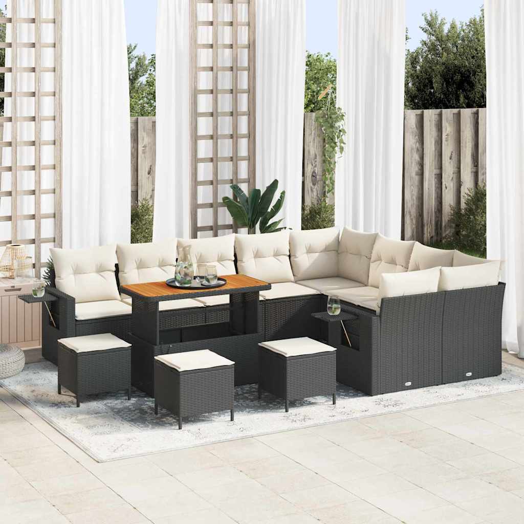 Tuinbankenset Met Kussen 13 Pcs Poly Rattan