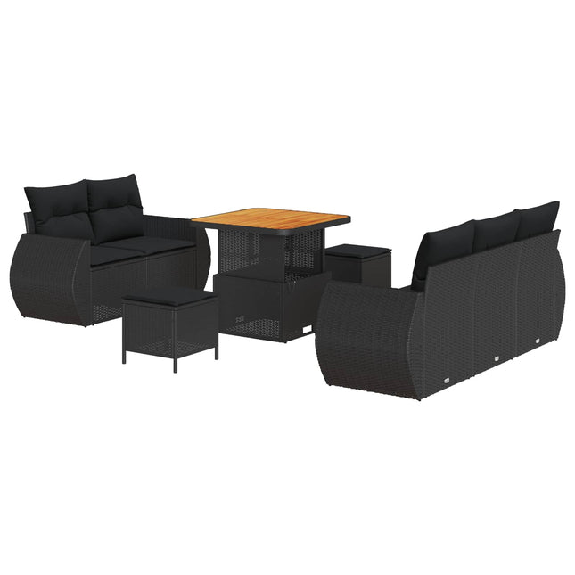 Tuin Sofa Set Met Kussen Met Opslag 8 Pcs Poly Rattan