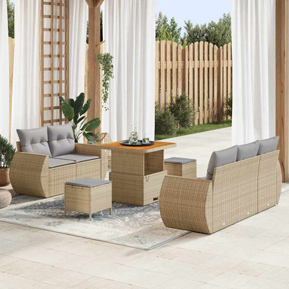 Tuin Sofa Set Met Kussen Met Opslag 8 Pcs Poly Rattan