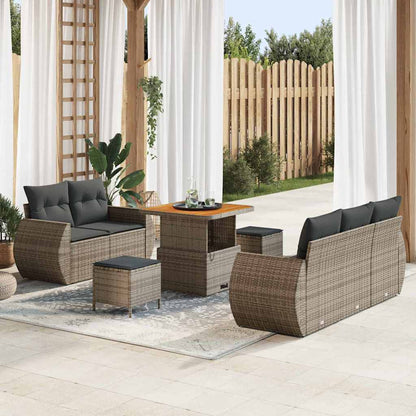 Tuin Sofa Set Met Kussen Met Opslag 8 Pcs Poly Rattan