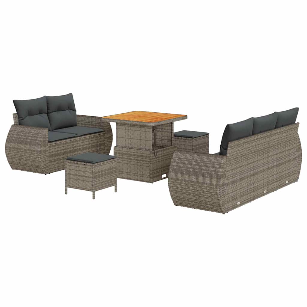 Tuin Sofa Set Met Kussen Met Opslag 8 Pcs Poly Rattan