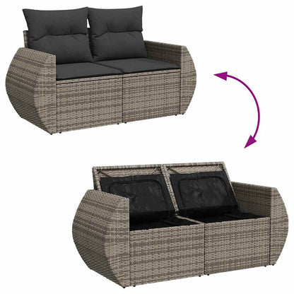 Tuin Sofa Set Met Kussen Met Opslag 8 Pcs Poly Rattan