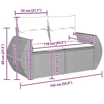 Tuin Sofa Set Met Kussen Met Opslag 8 Pcs Poly Rattan