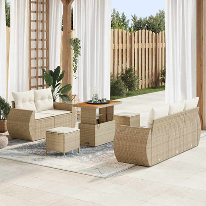 Tuin Sofa Set Met Kussen Met Opslag 8 Pcs Poly Rattan
