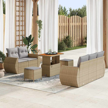 Tuin Sofa Set Met Kussen Met Opslag 8 Pcs Poly Rattan