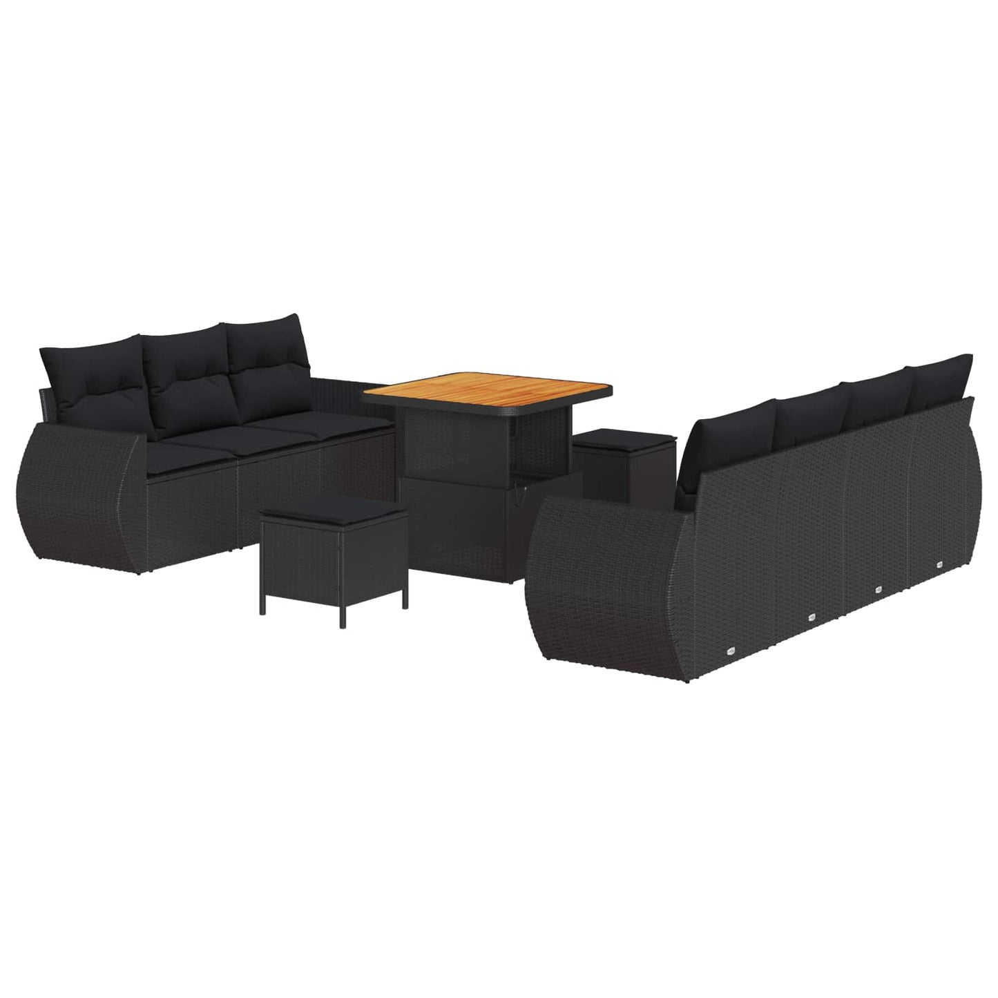 Tuin Sofa Set Met Kussen Met Opslag 10 Pcs Poly Rattan