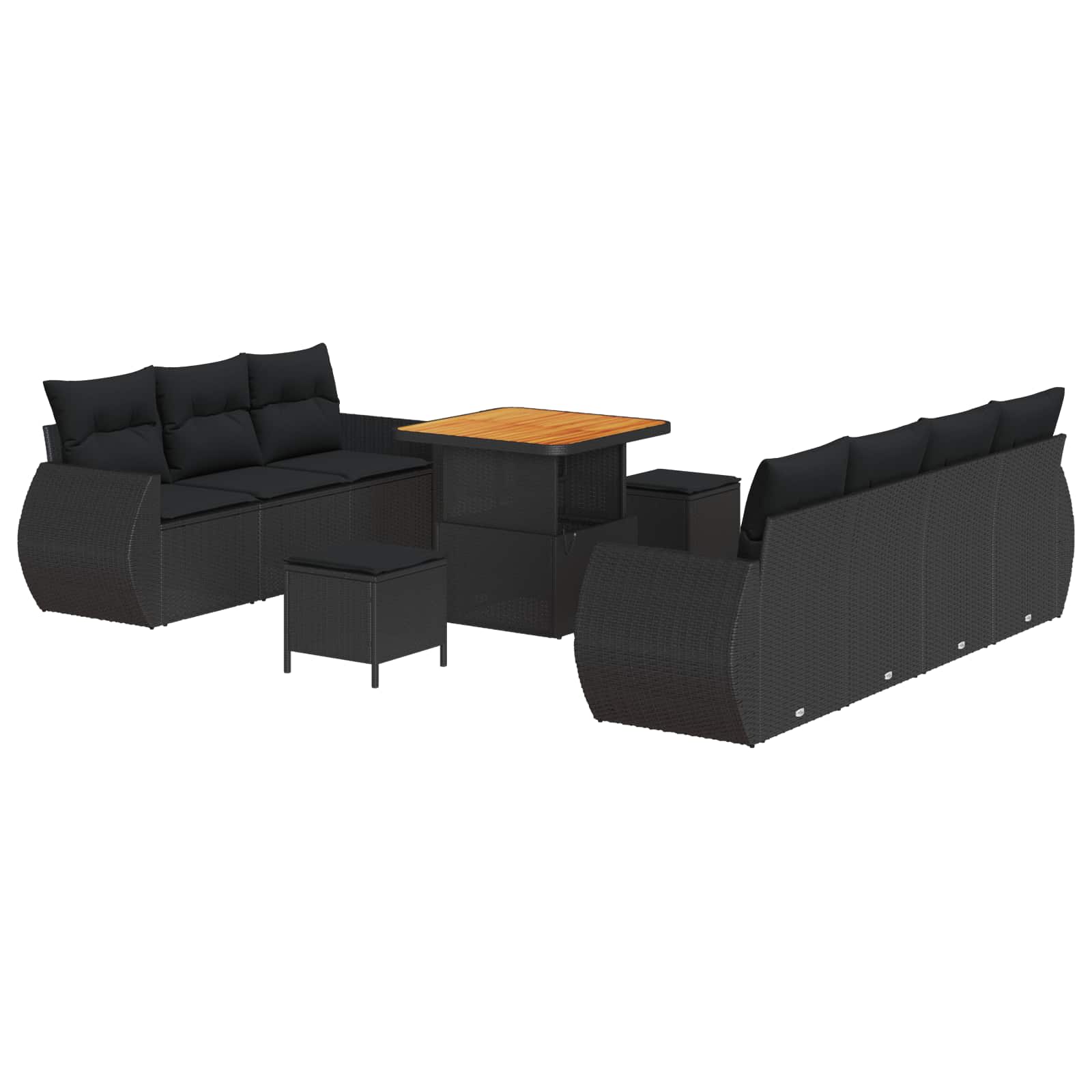 Tuin Sofa Set Met Kussen Met Opslag 10 Pcs Poly Rattan