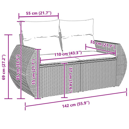 Tuin Sofa Set Met Kussen Met Opslag 10 Pcs Poly Rattan