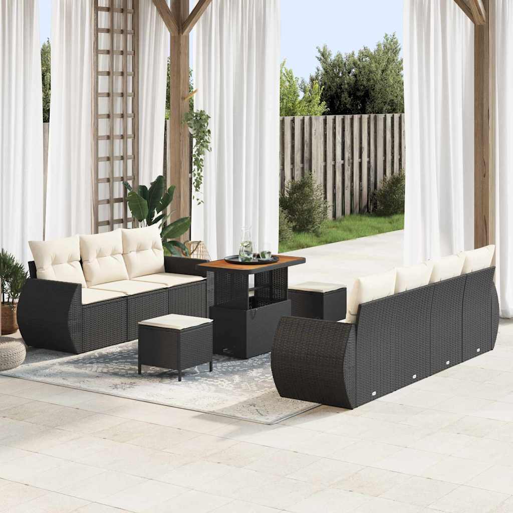 Tuin Sofa Set Met Kussen Met Opslag 10 Pcs Poly Rattan