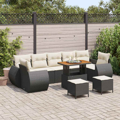 Tuin Sofa Set 10 Pcs Poly Rattan En Gepoedercoat Staal