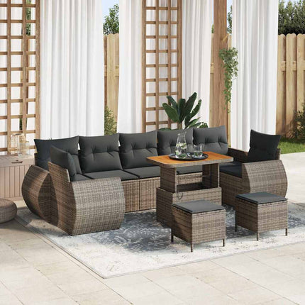 Tuin Sofa Set Met Kussen 10 Pcs En Crèmekleurig