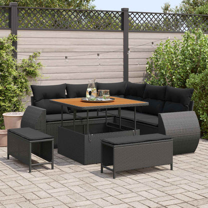 Tuin Sofa Set Met Kussen Met Opslag 8 Pcs Poly Rattan
