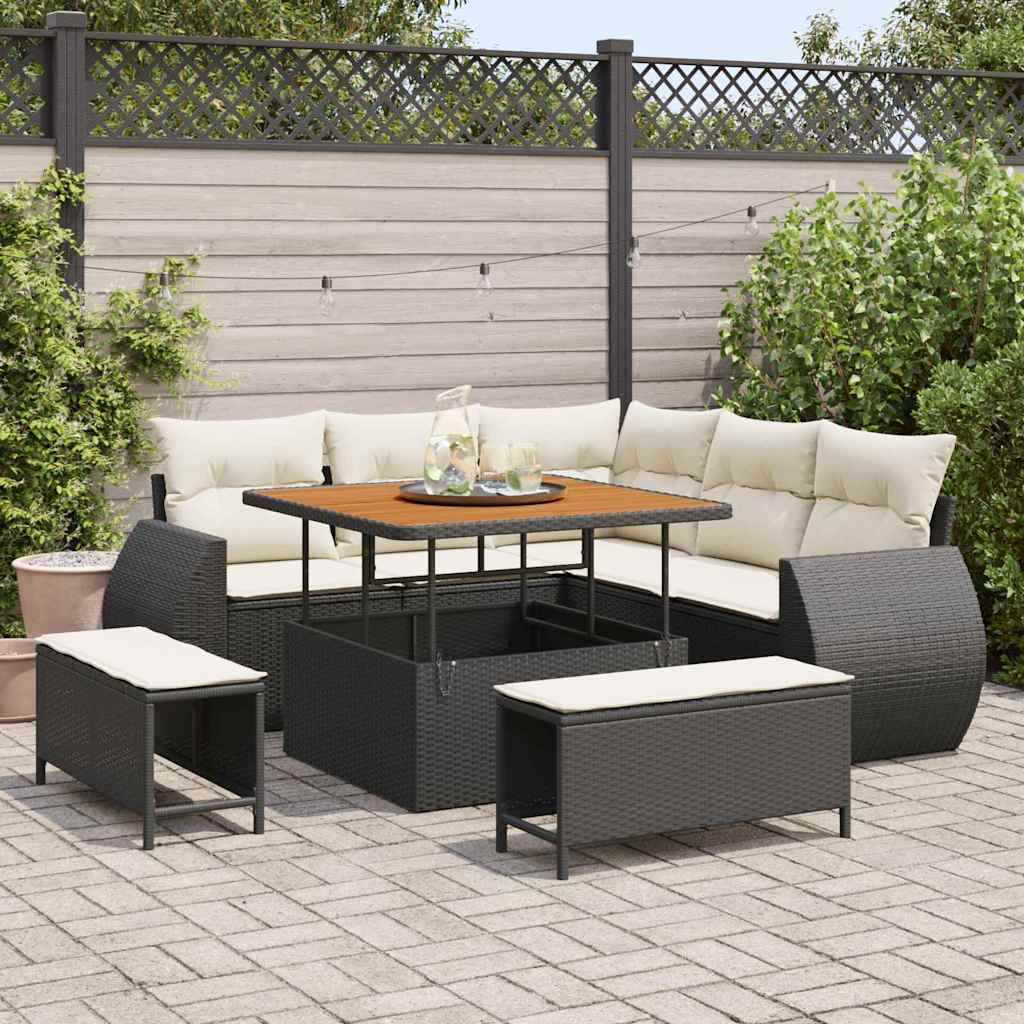 Tuin Sofa Set Met Kussen Met Opslag 8 Pcs Poly Rattan