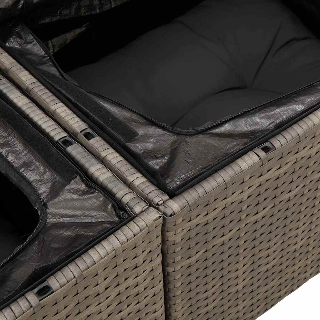 Tuin Sofa Set Met Kussen Met Opslag 8 Pcs Poly Rattan