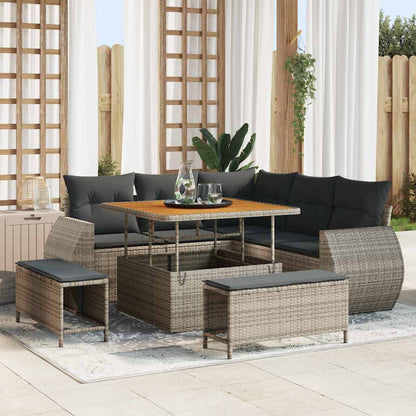 Tuin Sofa Set Met Kussen Met Opslag 8 Pcs Poly Rattan