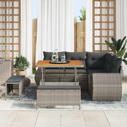 Tuin Sofa Set Met Kussen Met Opslag 8 Pcs Poly Rattan