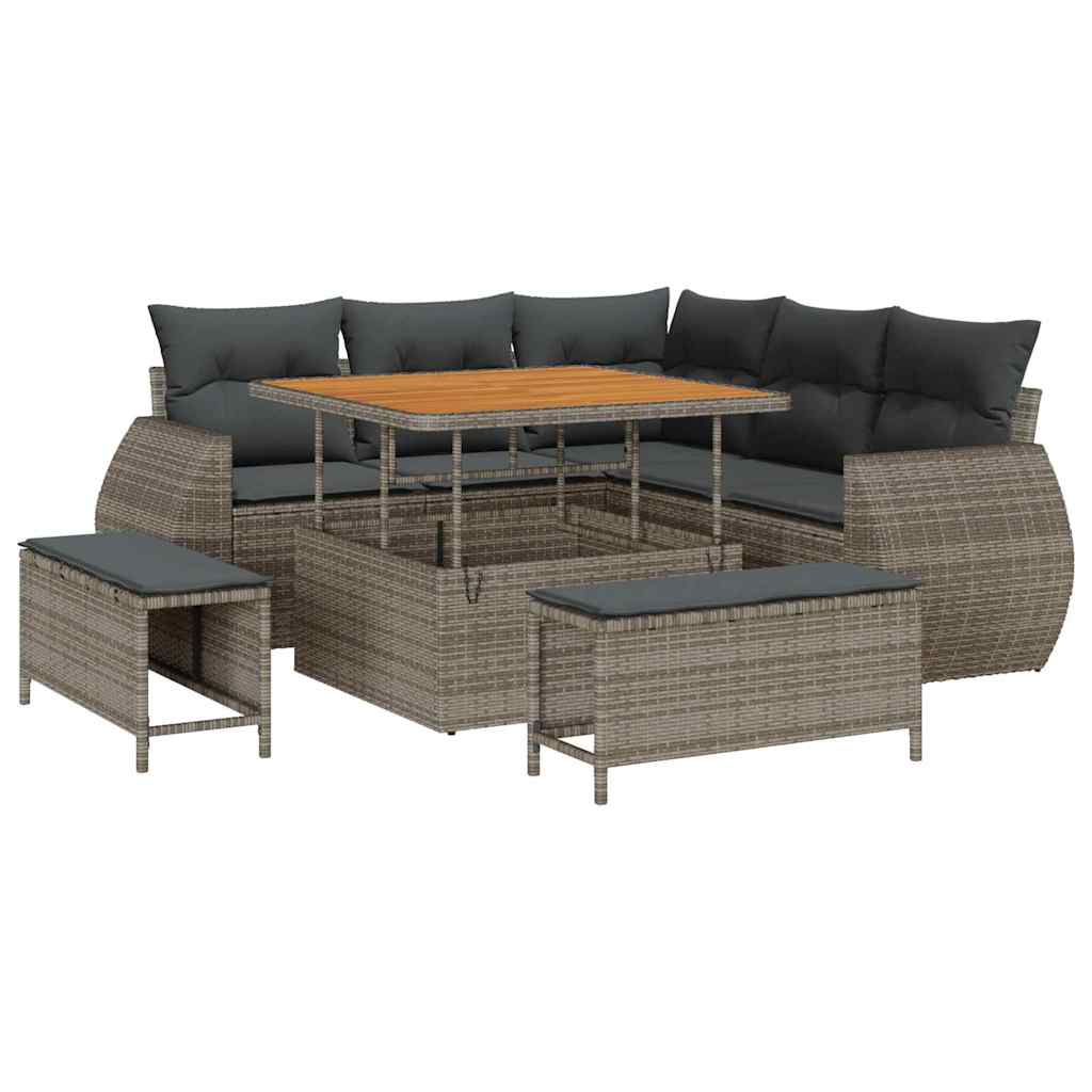 Tuin Sofa Set Met Kussen Met Opslag 8 Pcs Poly Rattan