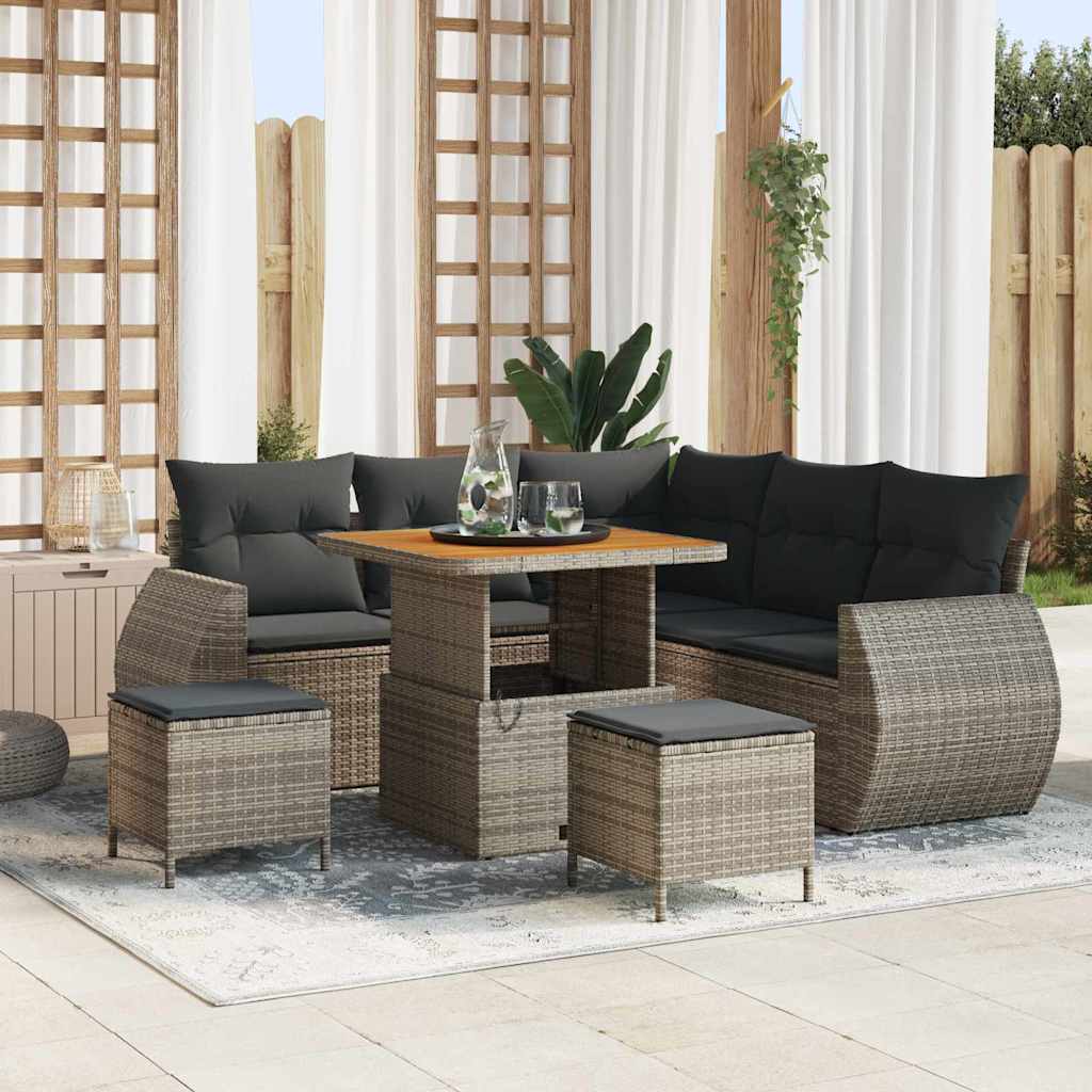 Tuin Sofa Set Met Kussen Met Opslag 8 Pcs Poly Rattan