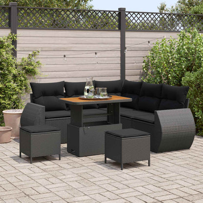 Tuin Sofa Set Met Kussen Met Opslag 8 Pcs Poly Rattan