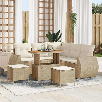 Tuin Sofa Set Met Kussen Met Opslag 8 Pcs Poly Rattan