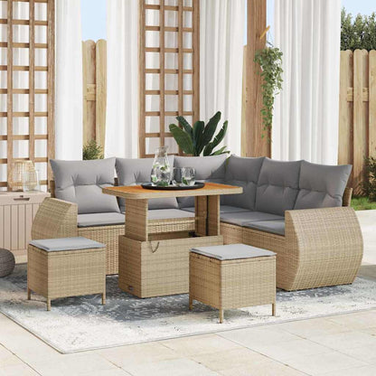 Tuin Sofa Set Met Kussen Met Opslag 8 Pcs Poly Rattan