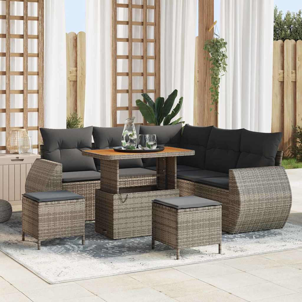 Tuin Sofa Set Met Kussen Met Opslag 8 Pcs Poly Rattan