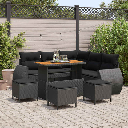 Tuin Sofa Set Met Kussen Met Opslag 8 Pcs Poly Rattan