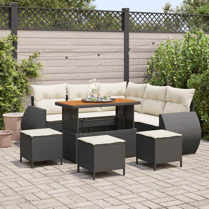 Tuin Sofa Set Met Kussen Met Opslag 8 Pcs Poly Rattan