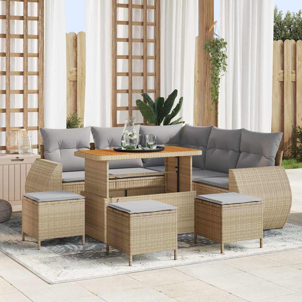 Tuin Sofa Set Met Kussen Met Opslag 8 Pcs Poly Rattan