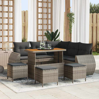 Tuin Sofa Set Met Kussen Met Opslag 8 Pcs Poly Rattan