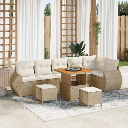 Tuin Sofa Set Met Kussen Met Opslag 9 Pcs Poly Rattan