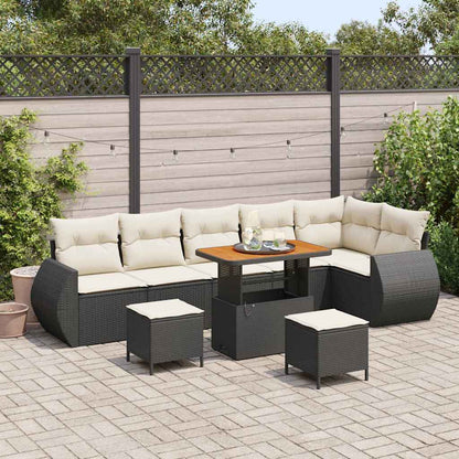Tuin Sofa Set Met Kussen Met Opslag 9 Pcs Poly Rattan