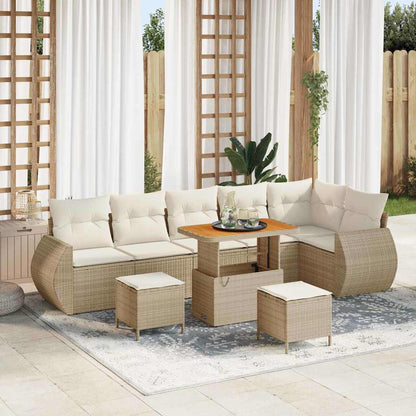 Tuin Sofa Set Met Kussen Met Opslag 9 Pcs Poly Rattan