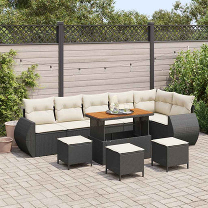 Tuin Sofa Set Met Kussen Met Opslag 9 Pcs Poly Rattan