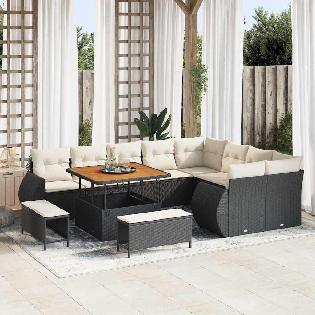 Tuin Sofa Set Met Kussen Met Opslag 12 Pcs En Crème