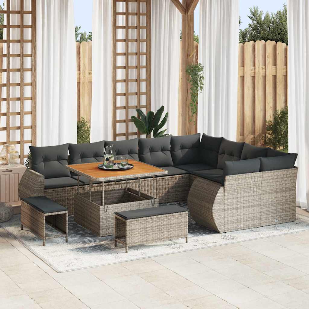 Tuin Sofa Set Met Kussen Met Opslag 12 Pcs En Crème