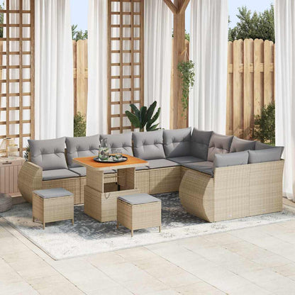 Tuin Sofa Set Met Kussen Met Opslag 12 Pcs En Crème