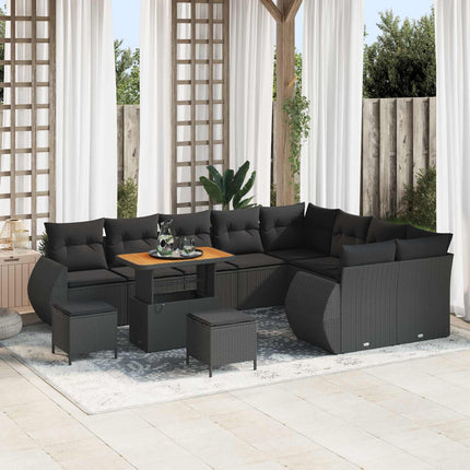 Tuin Sofa Set 12 Pcs En Licht Grijs Poly Rattan