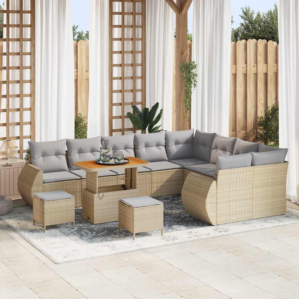 Tuin Sofa Set Met Kussen Met Opslag 12 Pcs En Crème
