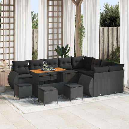 Tuin Sofa Set 12 Pcs En Licht Grijs Poly Rattan